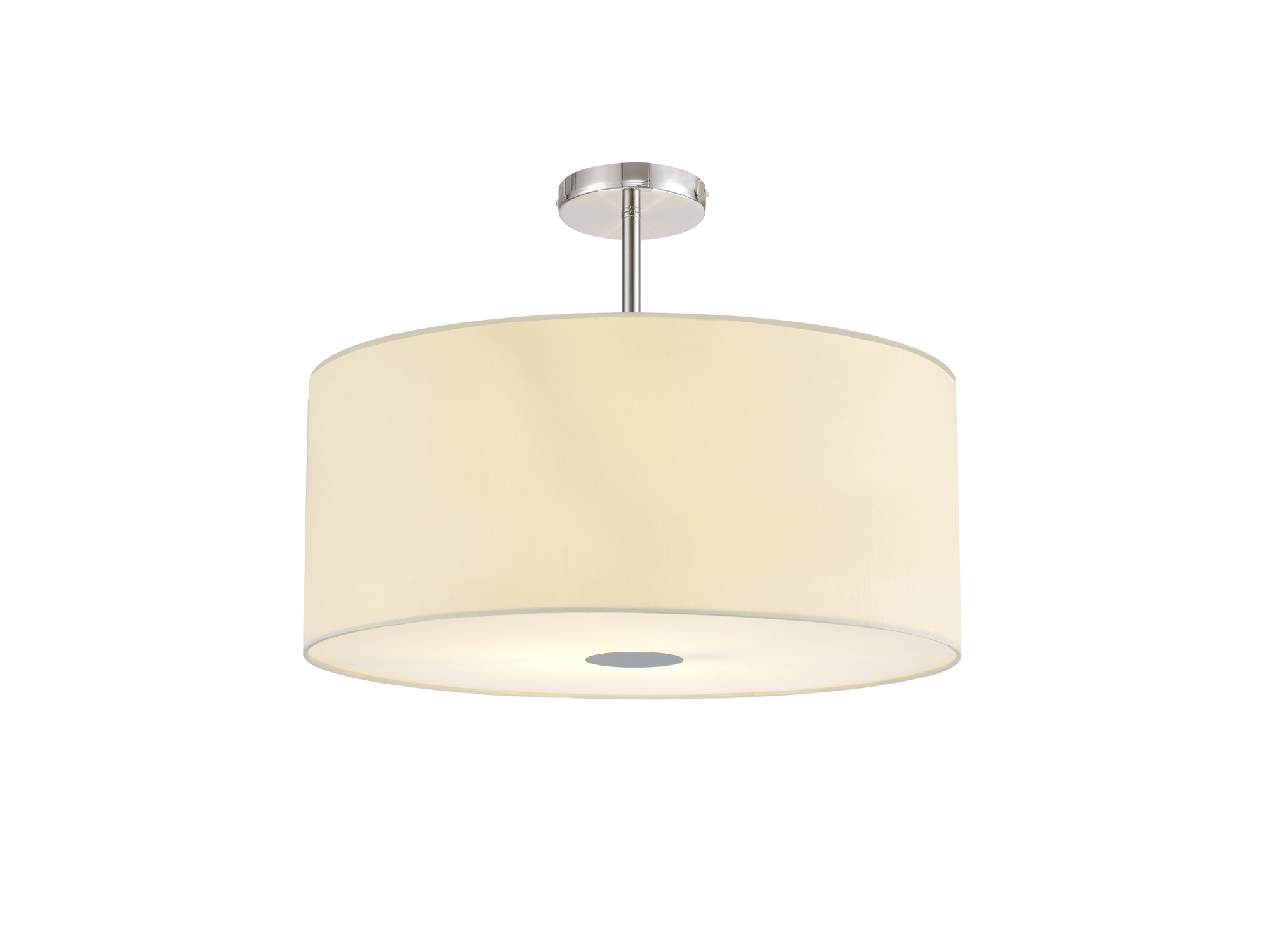 DK0461  Baymont 60cm Semi Flush 5 Light Polished Chrome, Ivory Pearl/White, Frosted Diffuser